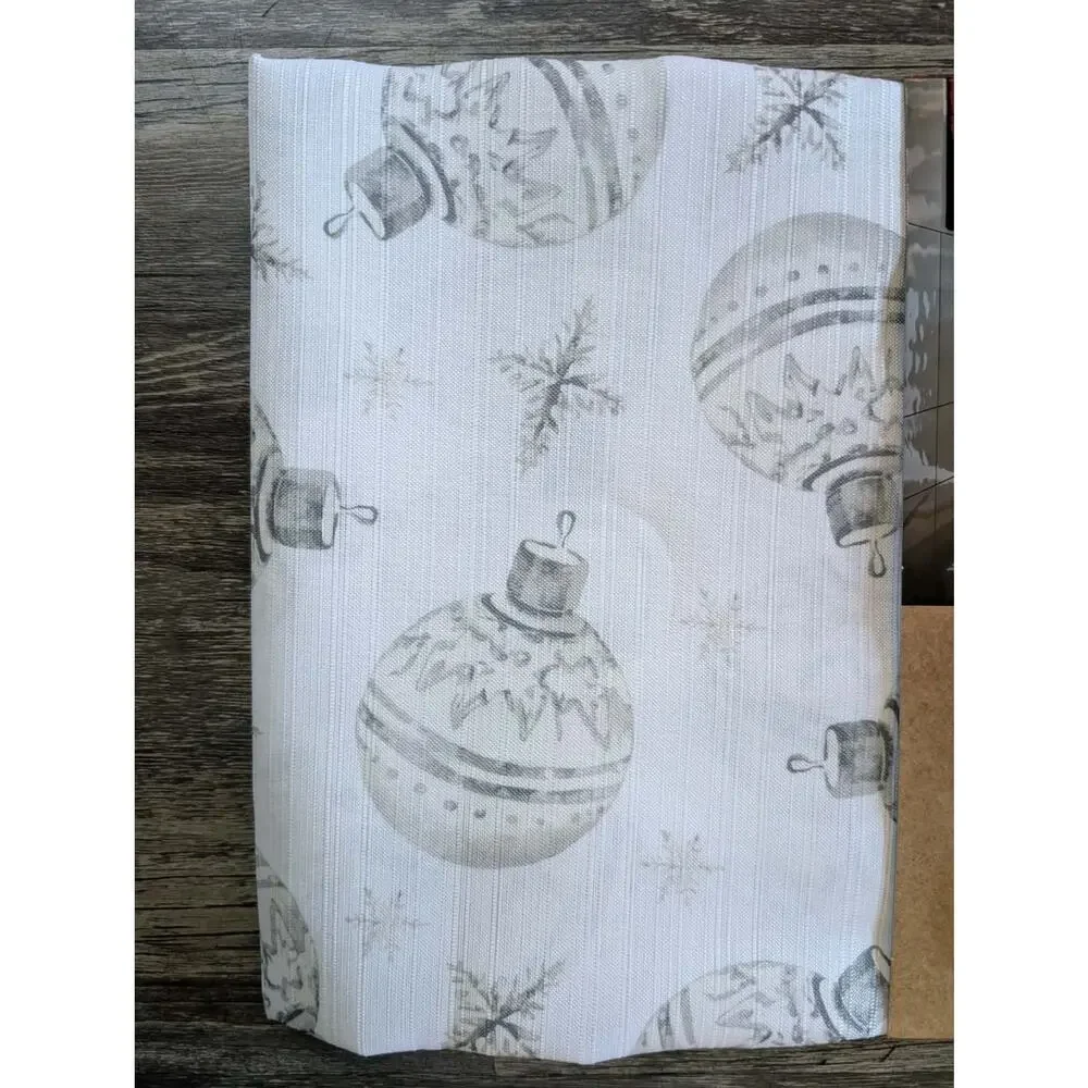 Alpine Luxe 13-piece luxury Christmas White Gray Ornament Shower Curtain set